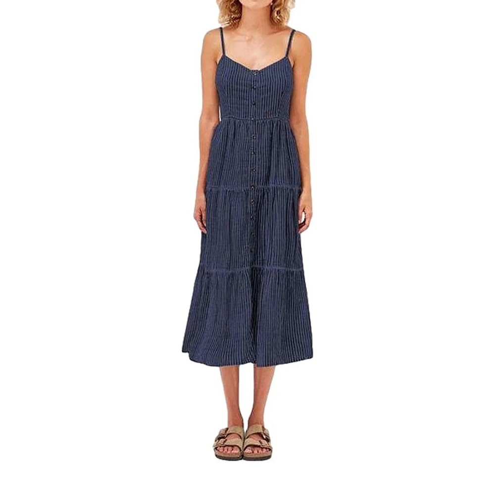 Sundry Blue Tiered Love dress